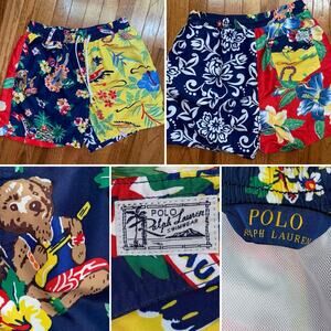 Polo Ralph Lauren Big Boys 5.75” Hawaiian Bear Color Block Swim Trunk XL (18)